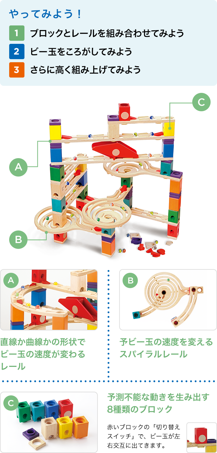 ボーネルンド クアドリラ ツイストレールセット知育 おもちゃ ４歳 玉転がし