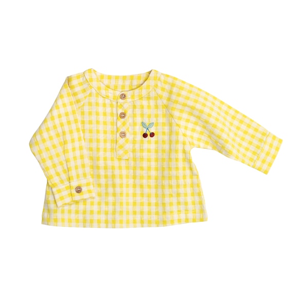 【50%OFF】ギンガム・イエローブラウス(24ヶ月頃)