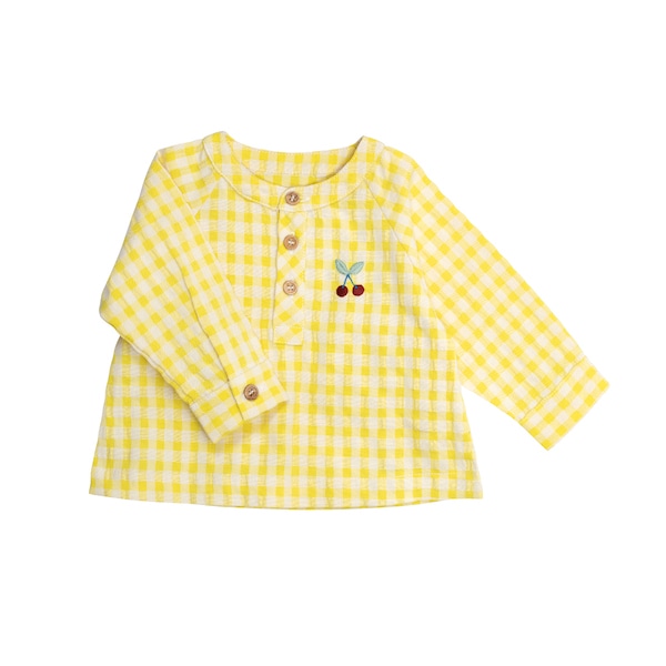 【50%OFF】ギンガム・イエローブラウス(36ヶ月頃)
